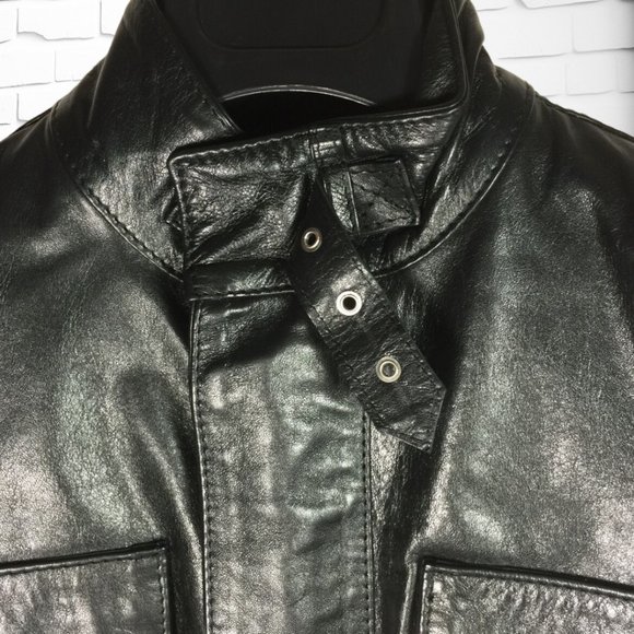 Belstaff Leather Long Brian Fashion Jacket Blouson Size 42 Made in Italy - Picture 3 of 10